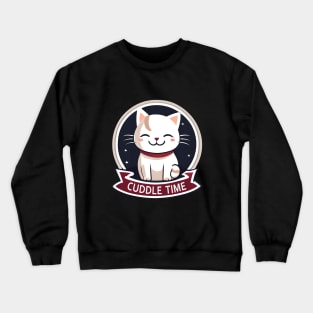 Cuddle Time Cute Cat Lovers Crewneck Sweatshirt